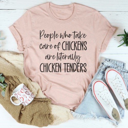 Chicken Tenders Tee - Heather Prism Peach / L