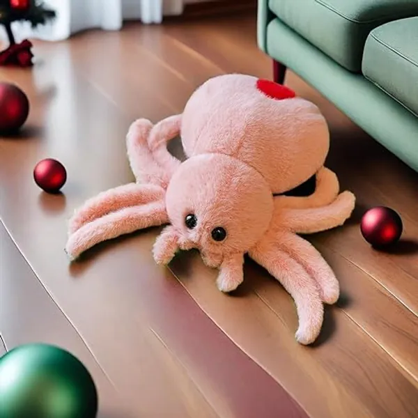 XItbyja Kids Spider Stuffed Animal Toy Halloween Plush Toy Soft Pink Spider Pillow,Adorable Playtime Plush Toy,Super Soft Plush Doll Animal Valentine's Day Plushies Gift for Kids & Adults 9.8inch - Pink