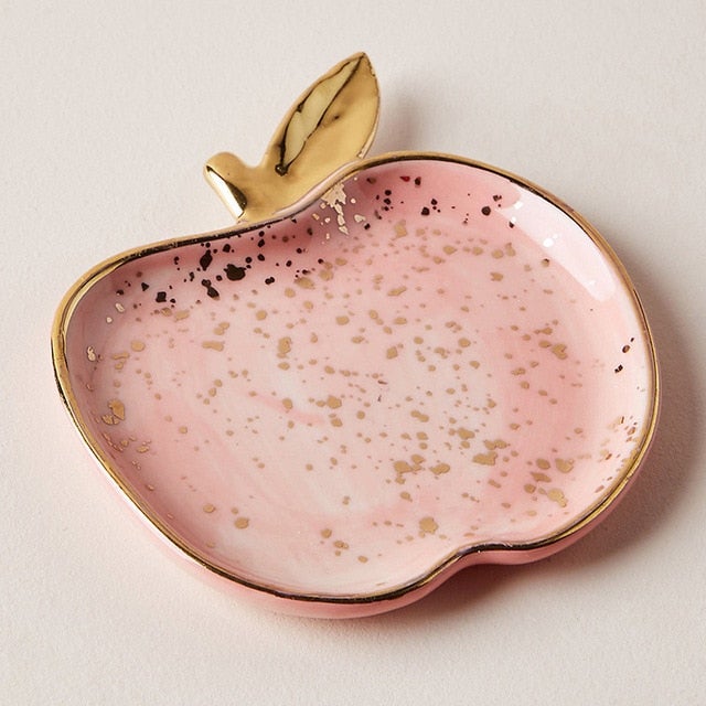 Ceramic Fruit Jewelry Dish - Apple