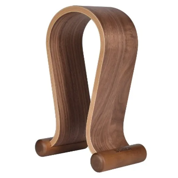 SAMDI Wood Headphone Stand, Headest Hanger Holder Mount Omega Walnut Finish for All Headphone Sizes