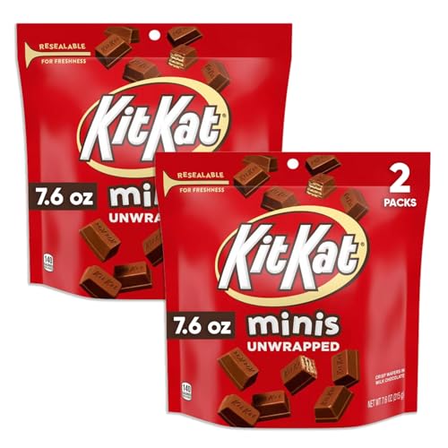 Minis Unwrapped Chocolate Bar - 2 Packs (7.6oz Each) - Candy Chocolate Unwrapped pack - Halloween Candy, Chocolate Candy Bars, Milk Chocolate, Chocolate Wafer, Ideal for Snacks and Mini Chocolate Gifts - 2 packs