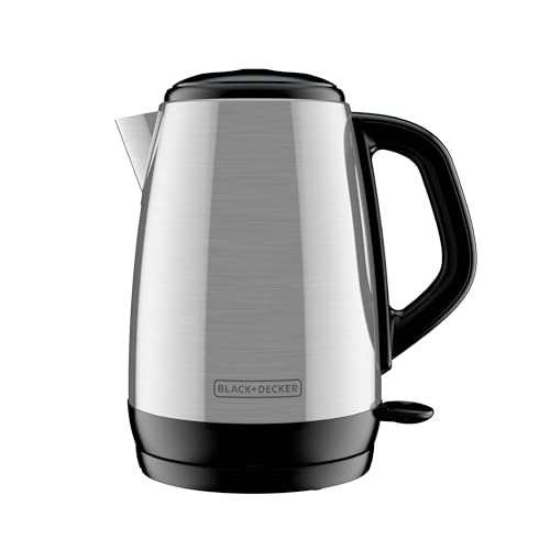 BLACK+DECKER 1.7L Cordless Electric Kettle, KE1700SD, Rapid Boil, Auto Shutoff, Stainless Steel - Stainless Steel