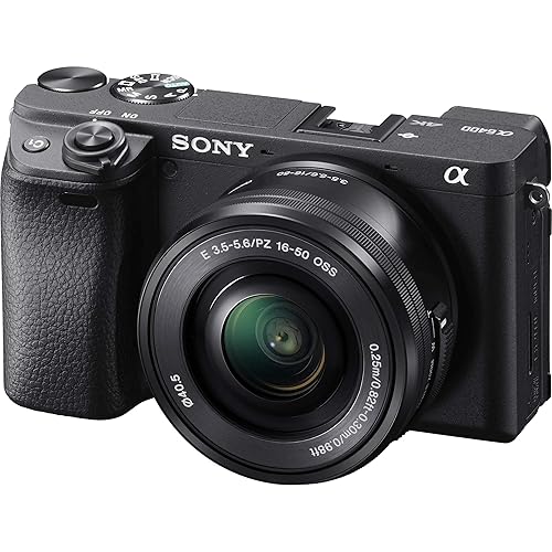 Sony Alpha a6400 Mirrorless Camera: Compact APS-C Interchangeable Lens Digital Camera with Real-Time Eye Auto Focus, 4K Video, Flip Screen & 16-50mm Lens - E Mount Compatible - ILCE-6400L/B, Black - w/16-50mm Lens - Base