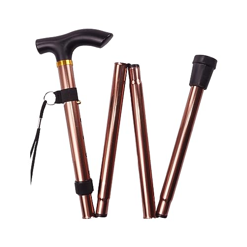 Bâtons pour personnes âgées - Bâtons de marche pliables - Bâtons de marche pour hommes, femmes ou personnes âgées - Bâtons réglables en hauteur - Bâtons extensibles pour personnes âgées - cuivré