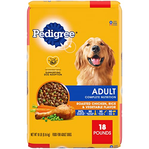 Pedigree Complete Nutrition Adult Dry Dog Food Roasted Chicken, Rice & Vegetable Flavor Dog Kibble, 18 lb. Bag - Rice - 18 Pound (Pack of 1)