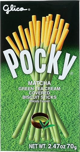 [ 3 Packs ] Glico Pocky Matcha Green Tea 70g x 3 Biscuit Stick - Green Tea - 2.47 Ounce (Pack of 3)
