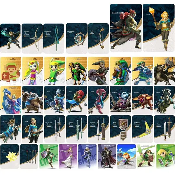 40PCS Zelda Amiibo Cards BOTW TOTK Hyrule Warriors NFC Cards - Small