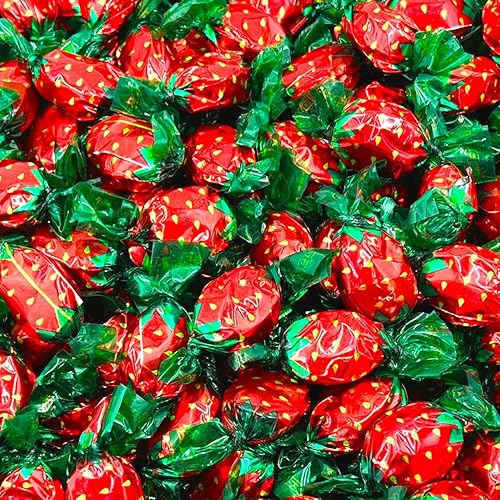 Strawberry Filled Bon Bons | 1 Pound Bag | Hard Candy, Individually Wrapped - Red - 16 Ounce (Pack of 1)