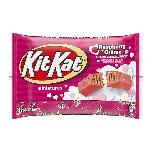 KIT KAT Miniatures Valentine's Day Candy Raspberry Crème Wafer Bag, 9 Oz.
