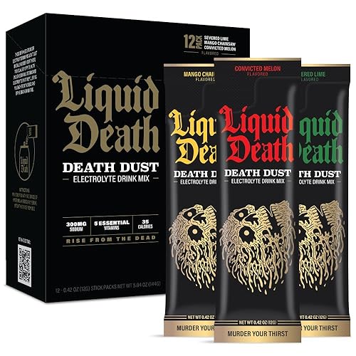 Liquid Death Electrolyte Death Dust - Hydration Powder Packets - 12-Stick Variety Pack - 3 Flavors - Mix 1 Stick with 16 oz Water - Variety Pack - 1 Count (Pack of 12)