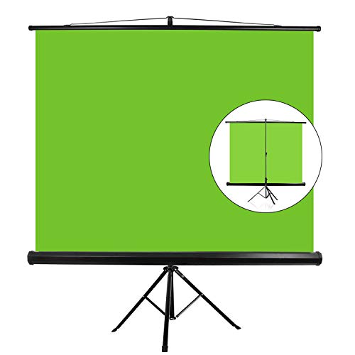 EMART 107" Green Screen Stand, Professional Chromakey Background with Auto-Locking Frame, Collapsible Portable Wrinkle Free Screen with Adjustable Tripod, Fast Fold Designed for Game, Stream, Video - Collapsible Green Screen with Stand