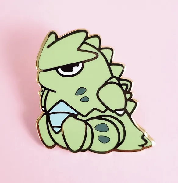 Grumpy Lizard Tyranitar Enamel Pin