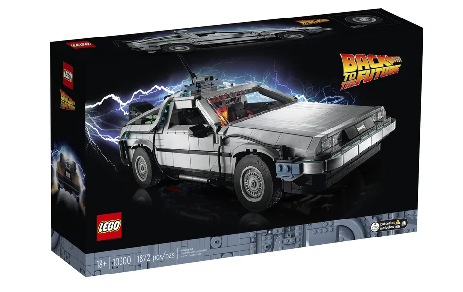 LEGO 10300 Back to The Future Time Machine,Building 1 of 3 Versions of The time-Traveling car(1872 Pieces) - 