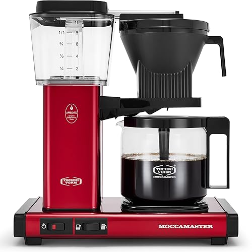 Moccamaster 53944 KBGV Select 10-Cup Coffee Maker, Candy Apple Red, 40 ounce, 1.25l - 10-Cup - Candy Apple Red