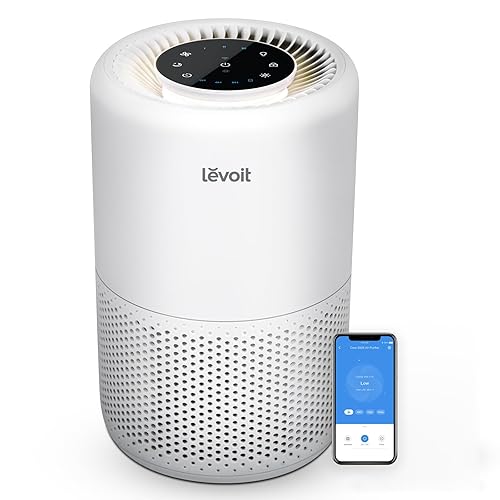 LEVOIT Air Purifier for Home Bedroom, Smart WiFi Alexa Control, Covers up to 916 Sq.Foot, 3 in 1 Filter for Allergies, Pollutants, Smoke, Dust, 24dB Quiet for Bedroom, Core 200S-P, White - White - WIFI enabled Purifier