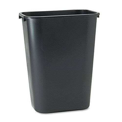 Rubbermaid Commercial Wastebasket Trash Container, 41QT/10.25 GAL, Ideal for Home/Office/Under Desk, Durable, Stackable, Black (FG295700BLA) - 10 Gallons - Black - 1