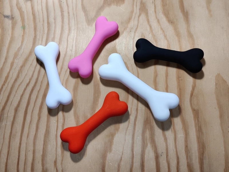 White, Pink, Black or Red Silicone Bone: Pet Play, Sensory / Chew Stim Toy, Fursuit Prop