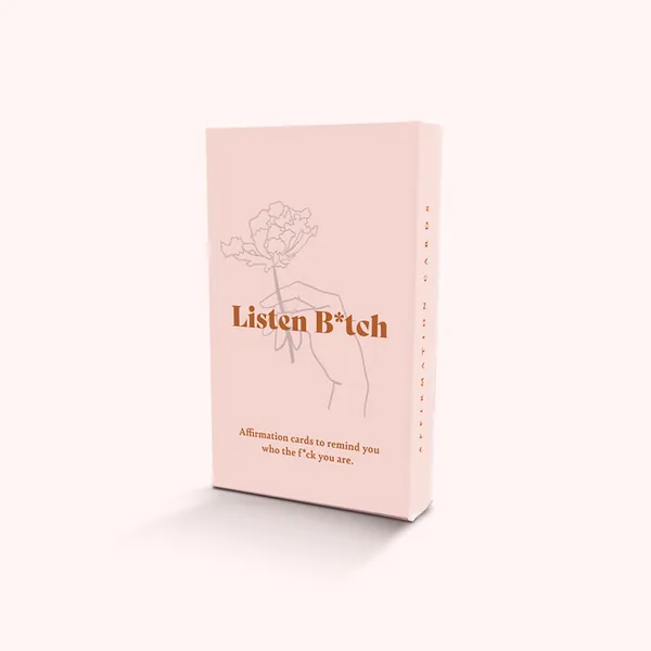Listen B*tch Affirmation Cards | 50 Daily Affirmations to Remind You Who The F*ck You Are | Gift For Self Care, Meditation, & Mental Health