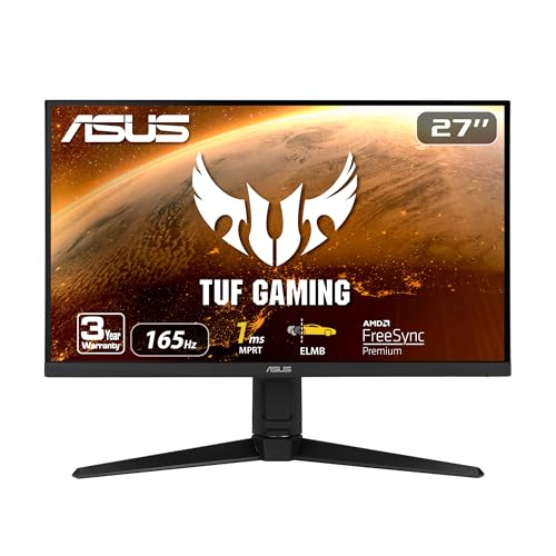 ASUS TUF Gaming VG279QL1A 27” HDR Gaming Monitor, 1080P Full HD, 165Hz (Supports 144Hz), IPS, 1ms, FreeSync Premium, DisplayHDR 400, Extreme Low Motion Blur, Eye Care, HDMI DisplayPort, BLACK - 27" 165Hz FreeSync Premium HDR