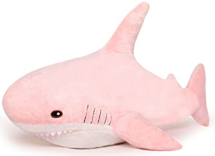MorisMos Shark Pillow Giant Stuffed Shark, Baby Shark Plush Toy Shark Toys, Big Shark Stuffed Animal, Pink, 32in - X-Large - Pink