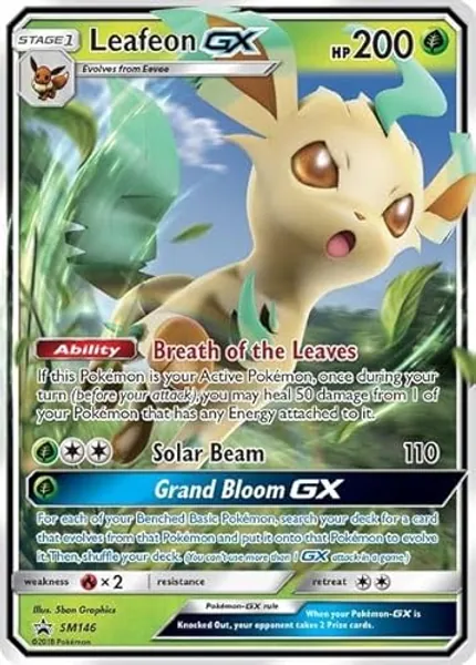 Pokemon – Leafeon GX SM146 – Black Star Promo – Holo - Single Card