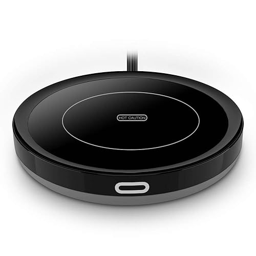 Smart Coffee Warmer, BESTINNKITS Auto On/Off Gravity-induction Mug Warmer for Office Desk Use, Candle Wax Cup Warmer Heating Plate (Up To 131F/55C) (Black) - Black