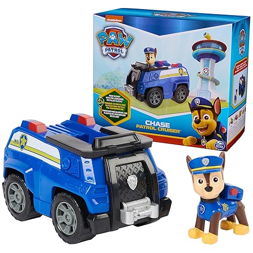 PAW Patrol, Chase’s Patrol Cruiser, Toy Car with Collectible Action Figure, Sustainably Minded Kids Toys for Boys & Girls Ages 3 and Up - Chase