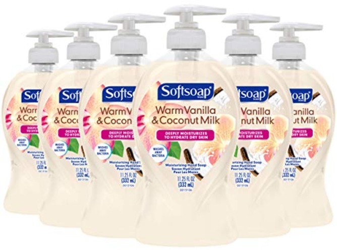Softsoap Warm Vanilla Coconut Hand Soap - Moisturizing Liquid Soap, 6-Pack, 332mL Each, Refillable Pump, Hydrating Formula for Soft, Smooth Hands, savon à main - Warm Vanilla & Coconut Milk