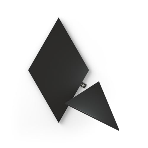 Nanoleaf Shapes WiFi and Thread Smart RGBW 16M+ Color LED Dimmable Gaming and Home Decor Wall Lights Smarter Kits Black Triangles Expansion Pack (3 Pack) - Black Triangles (3 Pack)