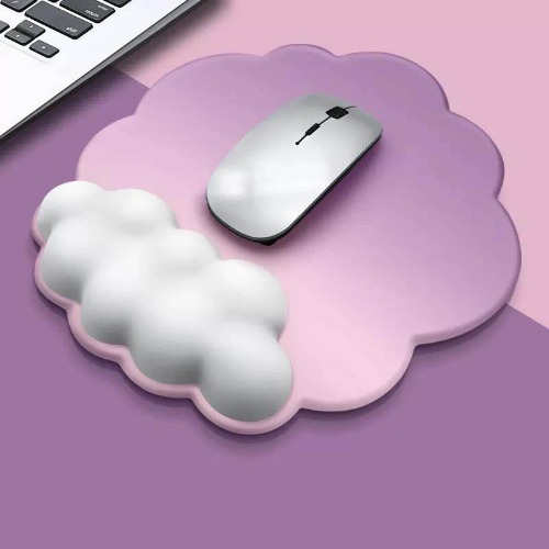 Cloud Mouse Pad with Wrist Support - Purple