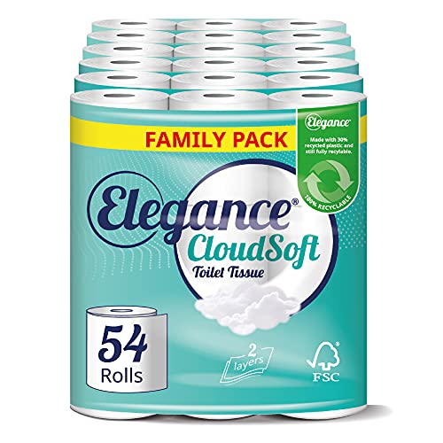 Elegance Cloud Soft Toilet Roll - Bulk Buy (6 Packs x 9 Rolls, totaling 54 Rolls) (Cloud Soft) - Cloud Soft