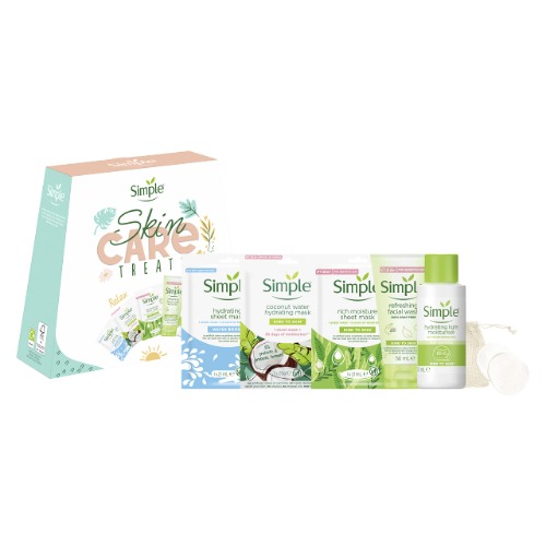 Simple Skin Care Treats with 2 cleansing cloths, 5 piece Gift Set, perfect set of gifts for her