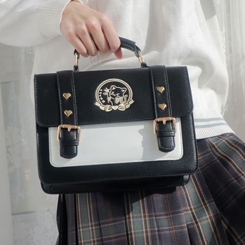 Cartoon Cat Embroidery PU JK Crossboby Bag