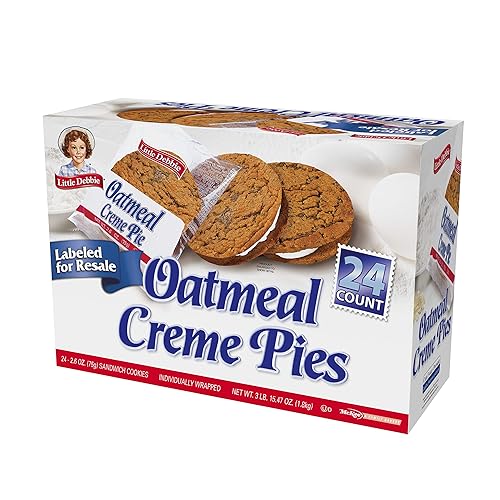 Little Debbie Oatmeal Creme Pies (24 Count of 2.6 oz Cookies) 62.4 oz - Oatmeal - 2.6 Ounce (Pack of 24)