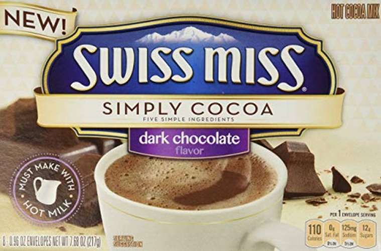 Swiss Miss, Simply Cocoa, Dark Chocolate, Hot Cocoa Mix, 8 Count, 7.68oz Box (Pack of 3) - Dark Chocolate - 7.68 Ounce (Pack of 24)
