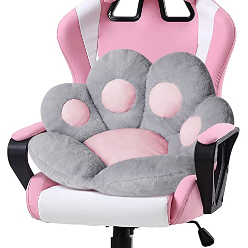 Ditucu Cat Paw Cushion Comfy Kawaii Chair Cushion 27.5 x 23.6 inch Bear Paw Lazy Sofa Office Floor Pillow Cute Plush Seat Pad for Gaming Chair for Bedroom Decor Grey - Grey - Small (Pack of 1)