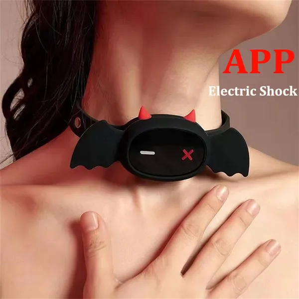 Little Devil Electric Shock Collar, APP Remote Control Collar, Confidential Shipping, Bdsm Bondage Toys, Sex Toys For Couples