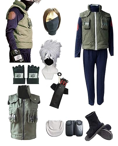 ZYHCOS Cosplay Costume Hatake Kakashi Halloween Full suit With Wig US Size - US SIZE Mens-Large