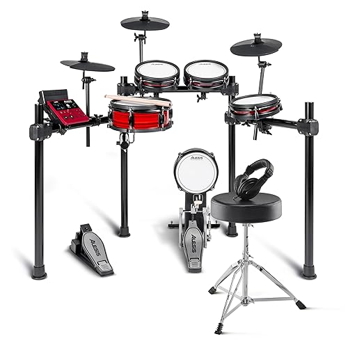 Alesis Nitro Pro and Drum Essentials Bundle - Electric Drum Set with Accessory Pack including A Drum Throne and On-Ear Headphones - Nitro Pro