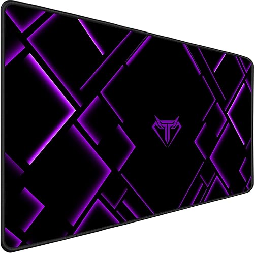 TEDNETGO Large Extended Gaming Mouse Pad, Long Mouse Pads, Extra Large Big Mouse Pad with Stitched Edge, XXL Non-Slip Computer Computer Keyboard Mat for Gamer/Desktop/Office/Home, Purple - Purple