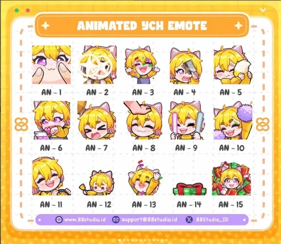 6 NEW Animated Emotes by 88sudio 