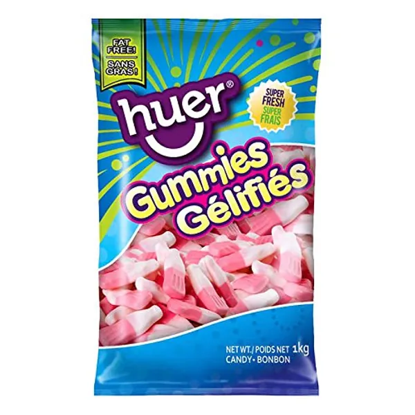 HUER - Strawberry Frosty Bottles Candy - 1 KG - 