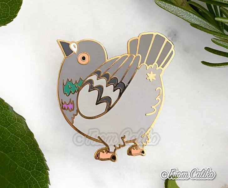 Pigeon Butt Hard Enamel Pin - Pigeon Pin
