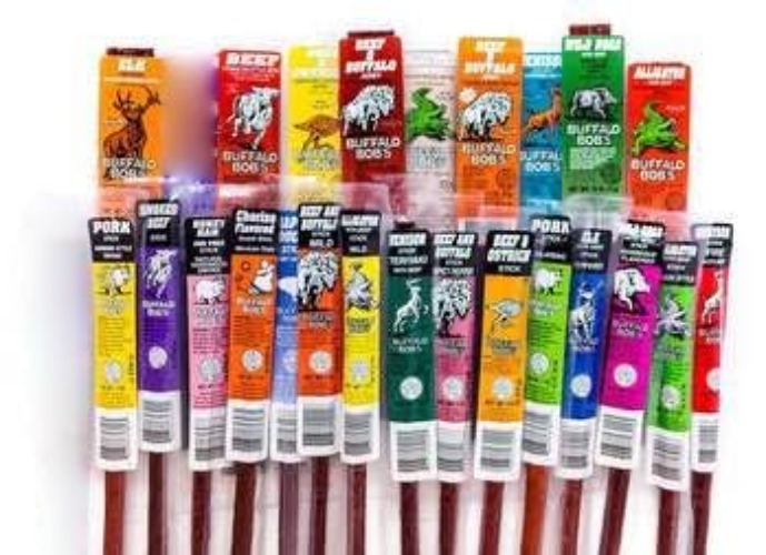 Jerky Dynasty The Ultimate 27-Piece Exotic Jerky Gift Set - Buffalo Bob's Wild Game Jerky Variety Pack - Exclusive Flavors, Hefty Discount, Great for Stocking Stuffer & Protein Snack - Farm-Raised - Original