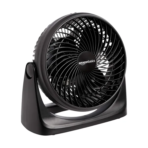 Amazon Basics 3 Speed Small Room Air Circulator Fan, 7-Inch, Black - 7-Inch Air Circulator Fan