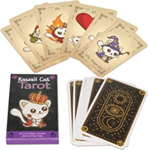 Cat Tarot Cards and Kawaii Tarot - 22 Major Arcana Card Deck – Kawaii Cat Tarot - Cat Lover Gifts, for Beginners and Experts, Includes Online Guide