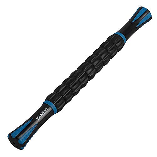 Yansyi Muscle Roller Stick for Athletes - Body Massage Stick - Release Myofascial Trigger Points Reduce Muscle Soreness Tightness Leg Cramps & Back Pain for Physical Therapy & Recovery (Blue 1) - Blue 1