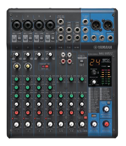 YAMAHA MG10XU 10-Input Stereo Mixer with Effects - 10-input - USB Interface with Effects