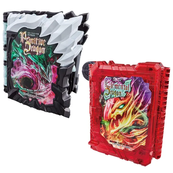 Bandai Kamen Rider Saber DX Primitive Dragon & Elemental Dragon Wonder Ride Book Set - 
