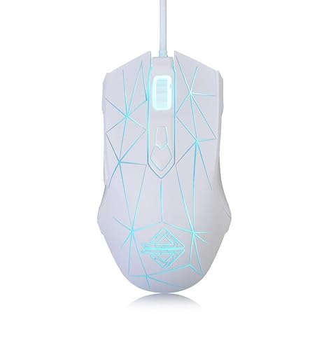 FIRSTBLOOD ONLY GAME. AJ52 Watcher RGB Gaming Mouse, Programmable 7 Buttons, Ergonomic LED Backlit USB Gamer Mice Computer Laptop PC, for Windows Mac Linux OS, Star White - Star White